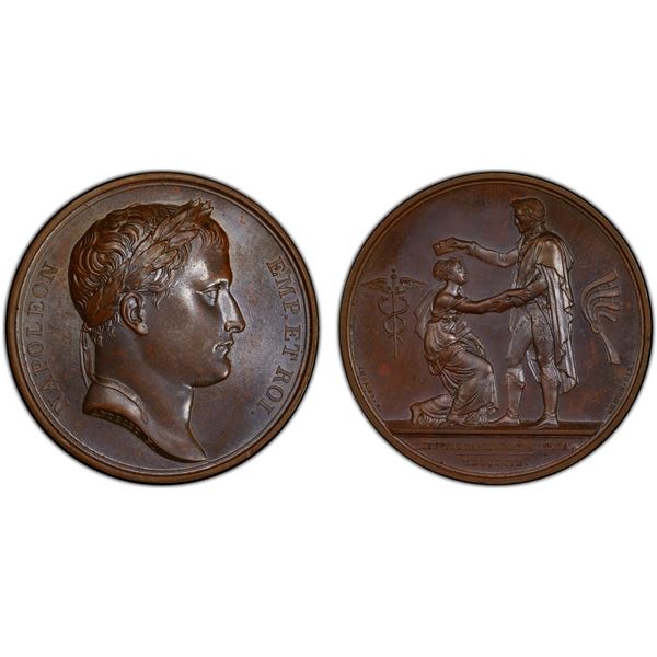 FRANCE: Napoleon I, Emperor, 1804-1814, AE medal, Paris Mint, 1807, PCGS Specimen 63