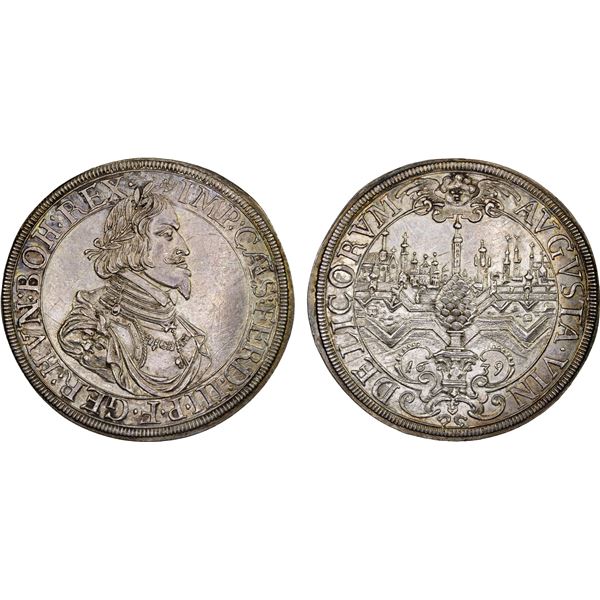 AUGSBURG: Ferdinand III, 1637-1657, AR thaler (27.93g), 1639, AU