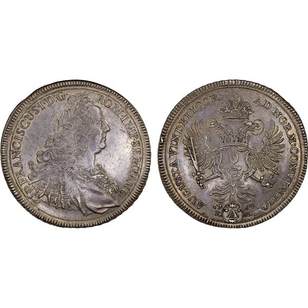 AUGSBURG: Franz I, 1745-1765, AR thaler (28.05g), 1764, AU