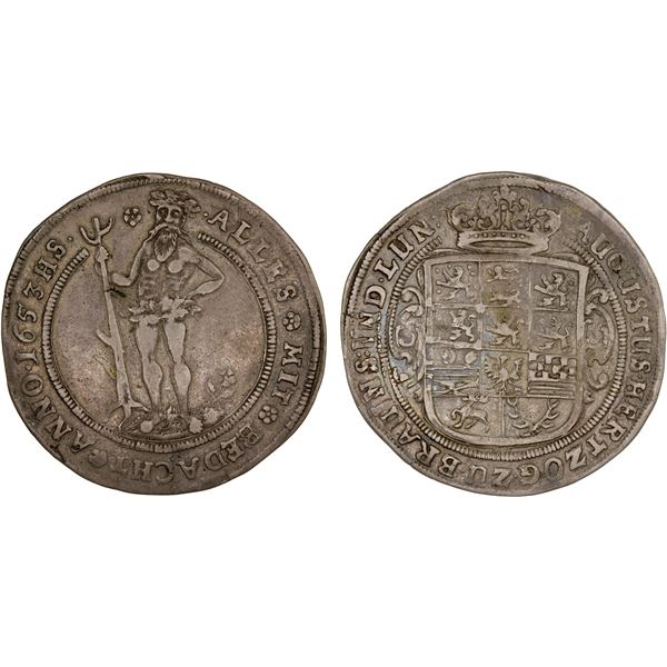 BRUNSWICK-WOLFENBÜTTEL: August II, 1634-1666, AR 1/2 thaler (14.28g), 1653, F-VF