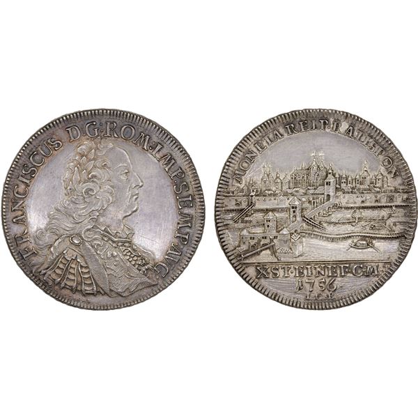 REGENSBURG: Free City, AR thaler, 1756, XF