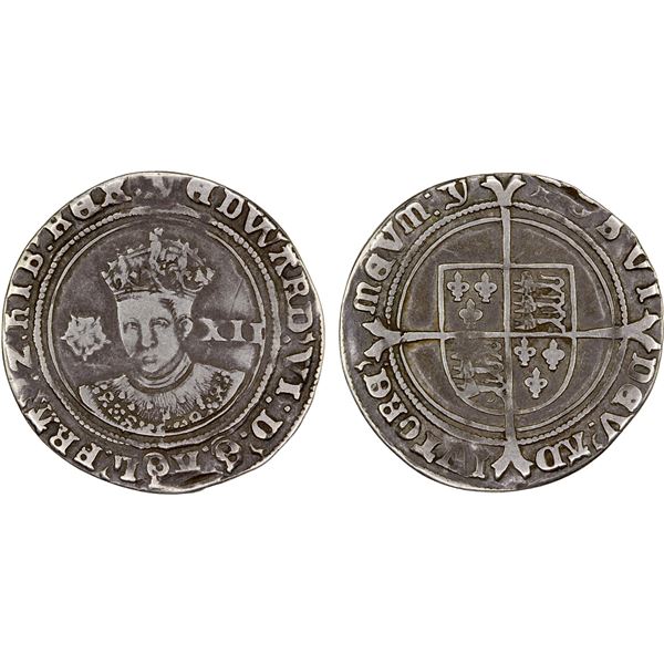ENGLAND: Edward VI, 1547-1553, AR shilling (5.39g), Fine