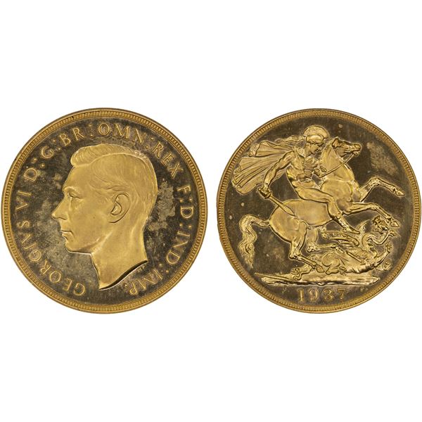 GREAT BRITAIN: George VI, 1936-1952, AV 2 pounds, 1937, ANACS Proof 63 CAMEO