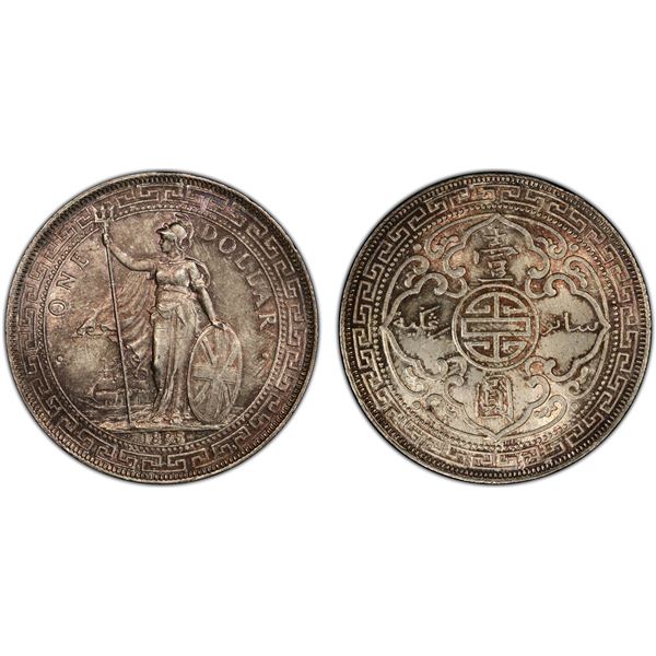 GREAT BRITAIN: AR trade dollar, 1895-B, PCGS MS63