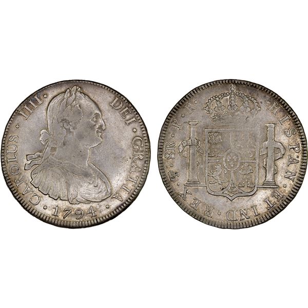 BOLIVIA: Carlos IV, 1788-1808, AR 8 reales, 1794, VF-XF