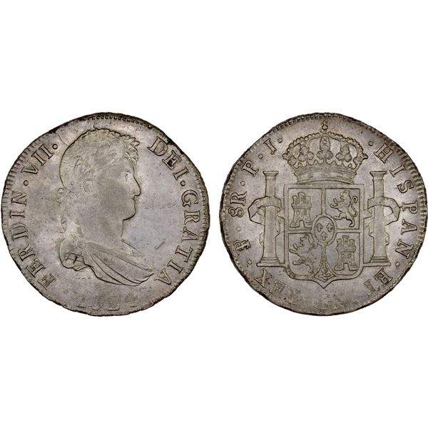 BOLIVIA: Fernando VII, 1808-1825, AR 8 reales, 1824, AU