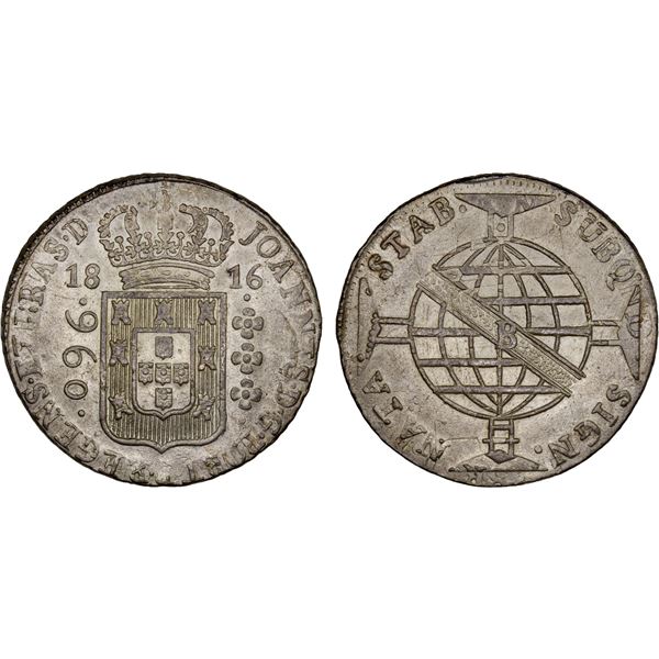 BRAZIL: João, regent, 1799-1816, AR 960 reis, 1816-B, XF