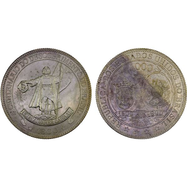 BRAZIL: Republic, AR 4000 reis, 1900, AU