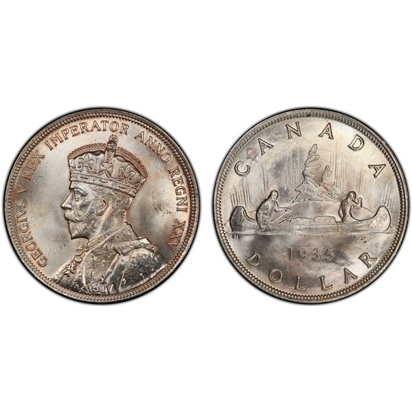 CANADA: George V, 1910-1936, AR dollar, 1935, PCGS MS66