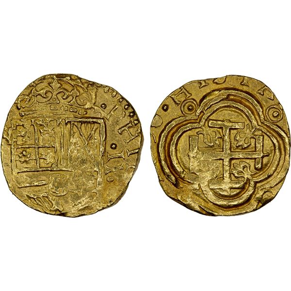 COLOMBIA: Felipe IV, 1621-1665, AV cob 2 escudos (6.58g), Nuevo Reino, DM, XF-AU