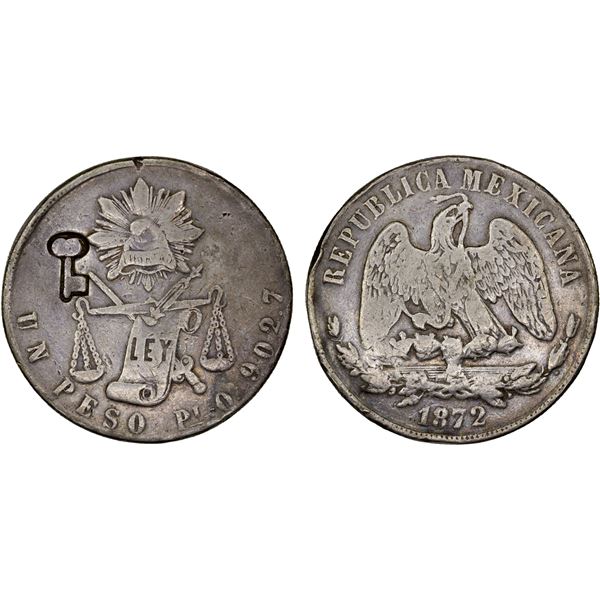 CUBA: AR peso, ND (1872-77), Fine