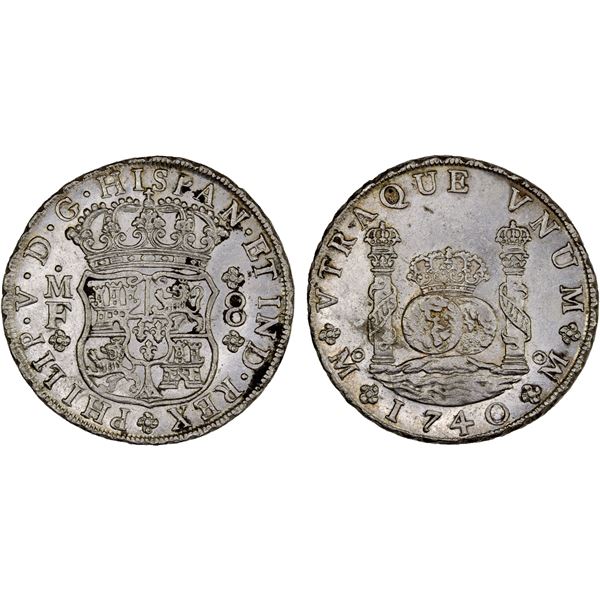 MEXICO: Felipe V, 1700-1746, AR 8 reales (26.95g), 1740-Mo, XF-AU