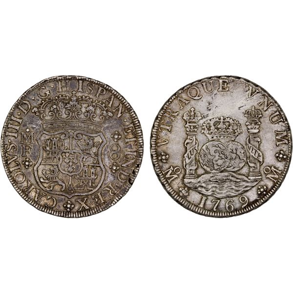 MEXICO: Carlos III, 1759-1788, AR 8 reales (26.91g), 1769-Mo, VF-XF