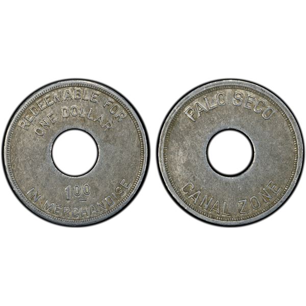 PANAMA: CANAL ZONE: U.S. Concession, 1 dollar, ND (1919), PCGS AU50