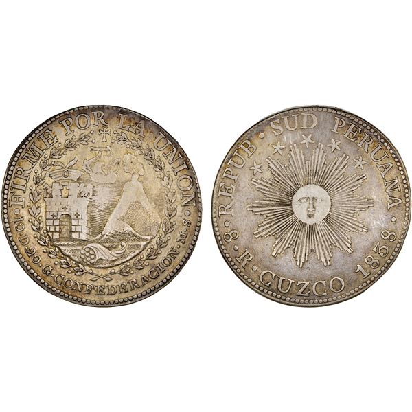 PERU: South Peru, AR 8 reales, 1838, VF