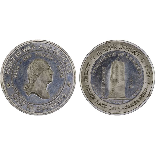 UNITED STATES: white metal medal, 1875, UNC