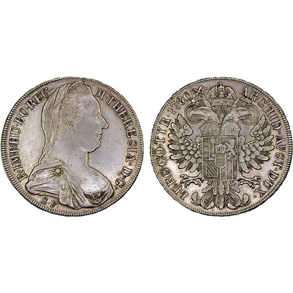 BURGAU: Maria Theresa, 1740-1780, AR thaler, 1780, XF
