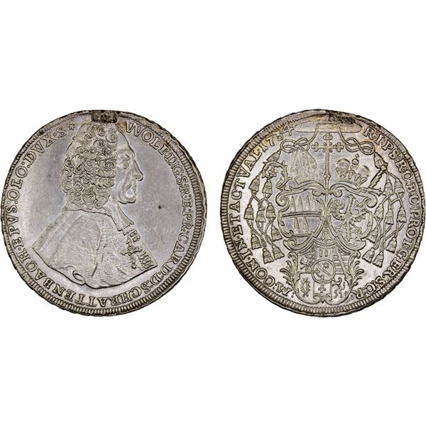 OLMÜTZ: Wolfgang von Schrattenbach, 1711-1738, AR 1/2 thaler (13.92g), 1734, XF