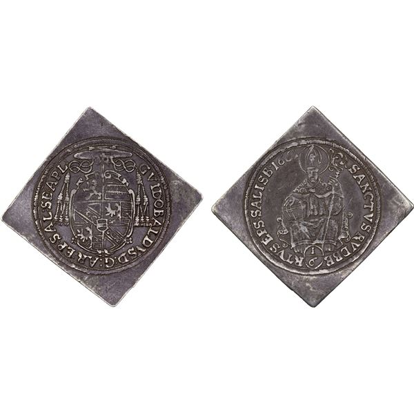 SALZBURG: Guidobald von Thun und Hohenstein, 1654-1668, AR 1/6 Taler, 1661, XF