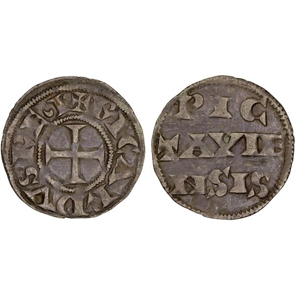 ANGLO-GALLIC: Richard I, 1189-1199, AR denier (0.84g), Poitou Mint, VF