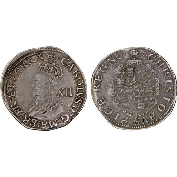 ENGLAND: Charles I, 1625-1649, AR shilling (5.88g), ND (1635-1636), VF