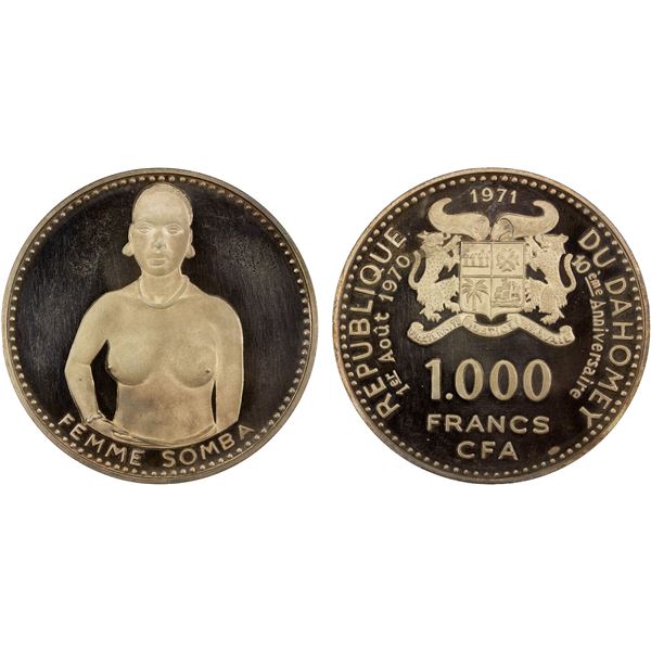 DAHOMEY: Republic, AR 1000 francs, 1971, Choice Proof