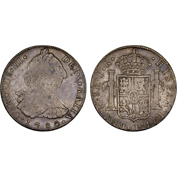 BOLIVIA: Carlos III, 1759-1788, AR 8 reales, 1780, VF