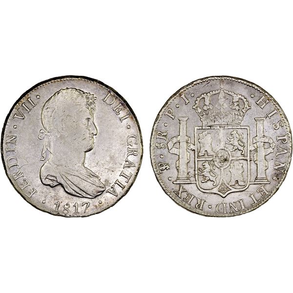 BOLIVIA: Fernando VII, 1808-1825, AR 8 reales, 1817, VF-XF