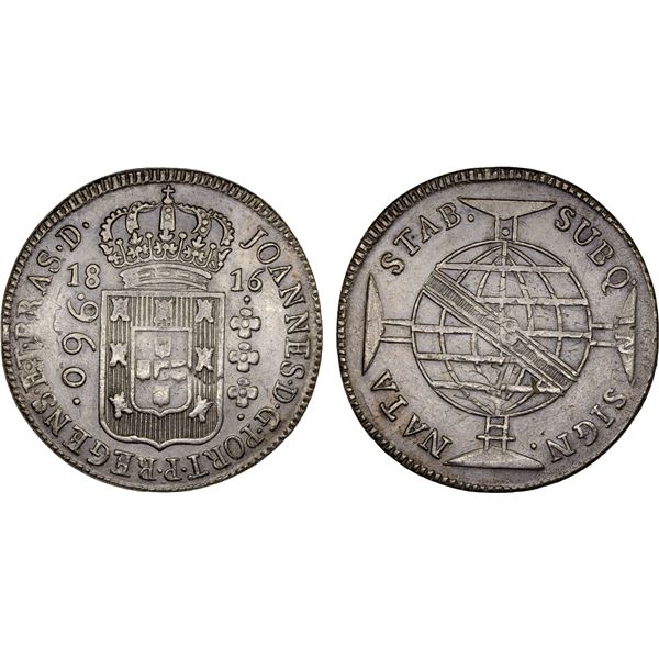 BRAZIL: João, regent, 1799-1816, AR 960 reis, 1816-B, XF
