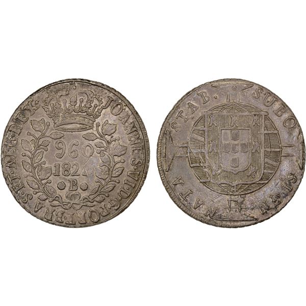BRAZIL: João VI, 1816-1822, AR 960 reis, 1821/0-B, XF