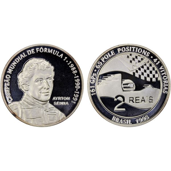 BRAZIL: Republic, AR 2 reais, 1995, Choice Proof