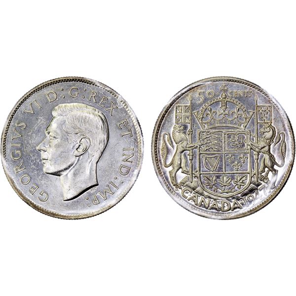 CANADA: George VI, 1936-1952, AR 50 cents, 1947, ICCS graded MS62