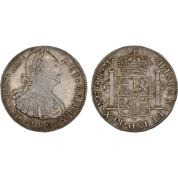 GUATEMALA: Carlos IV, 1788-1808, AR 8 reales, 1805-NG, Choice VF