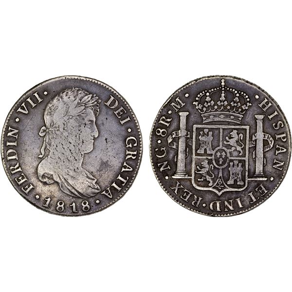 GUATEMALA: Fernando VII, 1808-1821, AR 8 reales, 1818-NG, F-VF