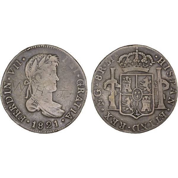 GUATEMALA: "Fernando VII", 1808-1821, 8 reales imitation (26.89g), 1821-NG, VG
