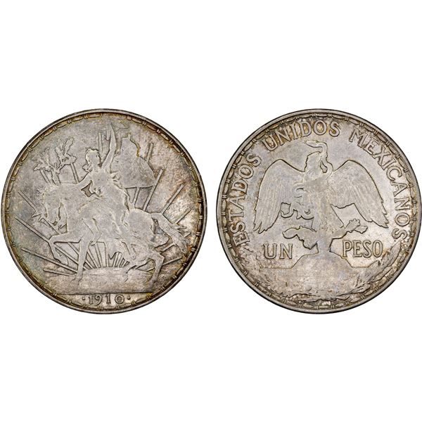 MEXICO: Estados Unidos, AR peso, 1910, XF