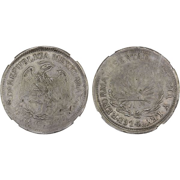 MEXICO: GUERRERO: Campo Morado, AR peso, 1914, NGC XF40