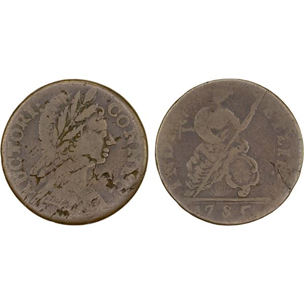 UNITED STATES: Connecticut, AE copper (8.49g), 1785, Good