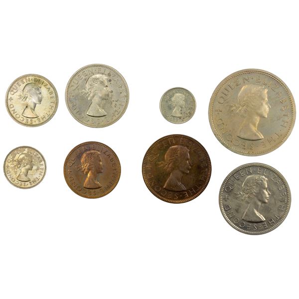 NEW ZEALAND: Elizabeth II, 1952-2022, 8-coin proof set, 1953