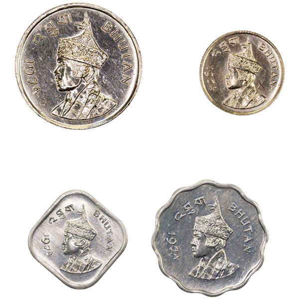 BHUTAN: Jigme Singye Wangchuck, 1972-2006, 4-coin mint set, 1974