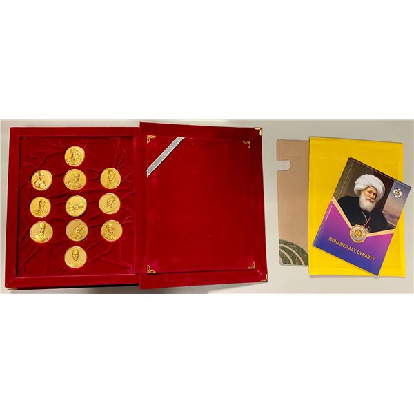 EGYPT: SET of 11 gilt silver medals
