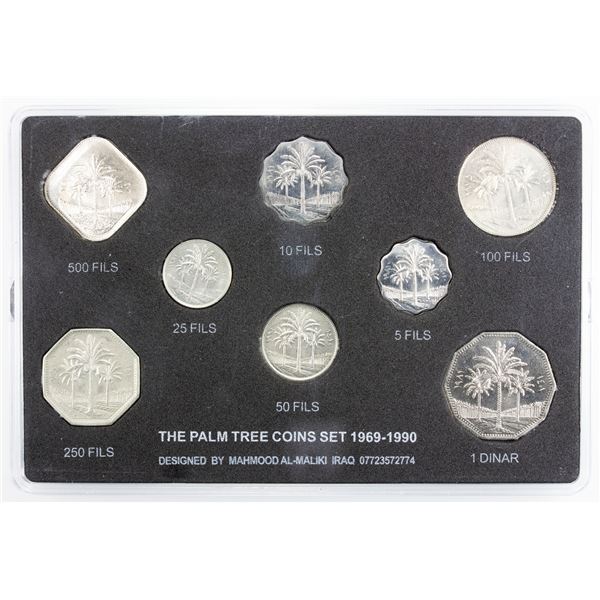 IRAQ: Republic, 8-coin UNC set, 1969-90