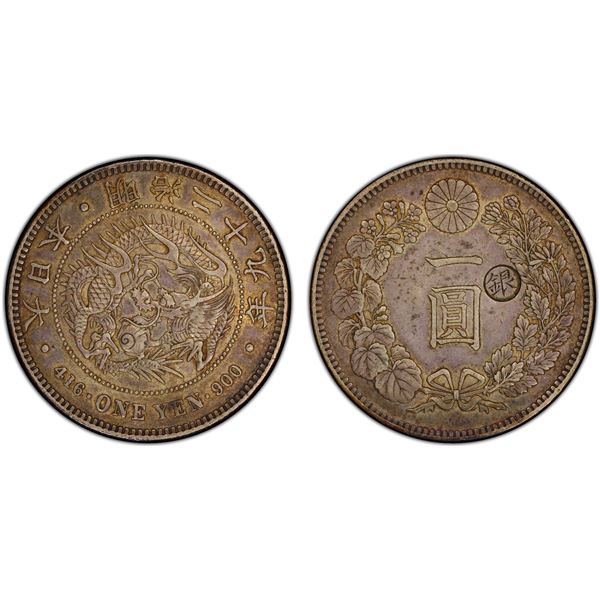 JAPAN: Meiji, 1868-1912, AR yen, year 29 (1896), PCGS AU55