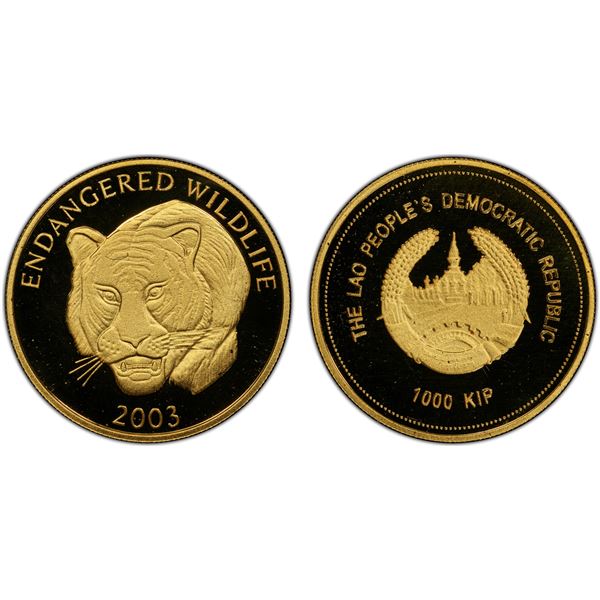 LAOS: People's Democratic Republic, AV 1000 kip, 2003, PCGS PF69 Deep Cameo