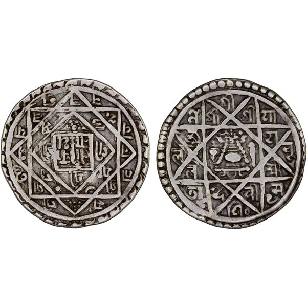 PATAN: Yoga Narendra Malla, 1685-1705, AR mohar (5.21g), NS805 (1685), XF