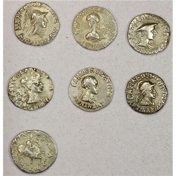 BACTRIA: LOT of 7 AR drachms