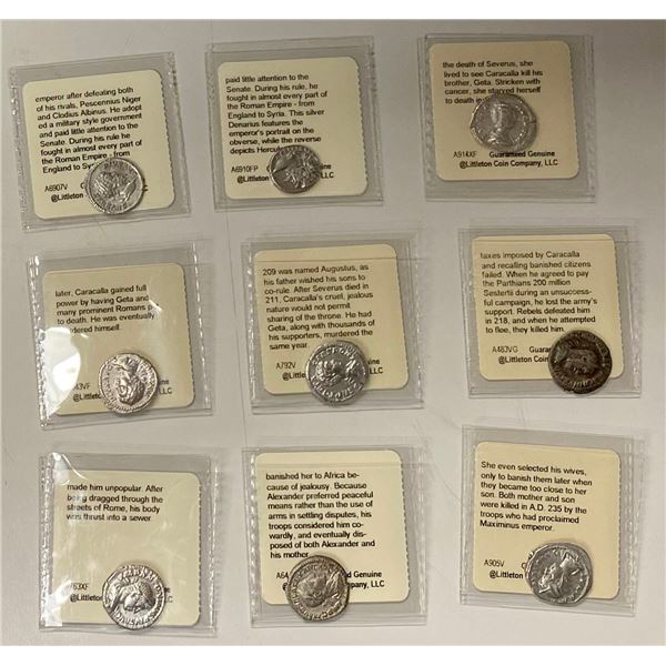 ROMAN EMPIRE: LOT of 9 AR denarii