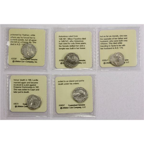 ROMAN EMPIRE: LOT of 5 AR denarii