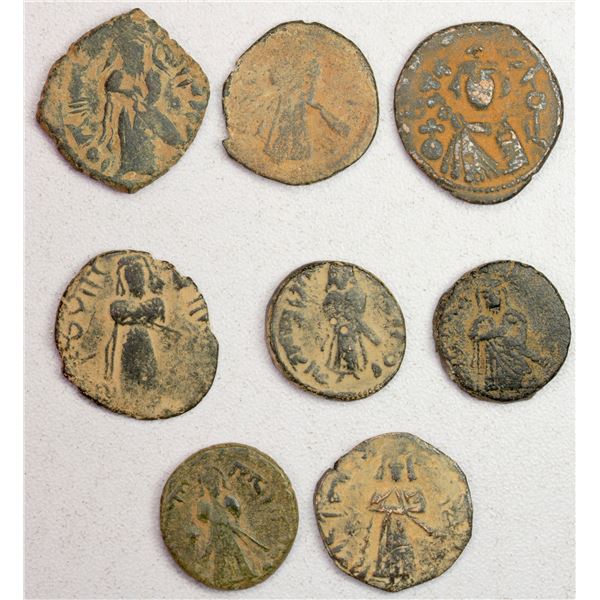 ARAB-BYZANTINE: LOT of 8 copper fulus