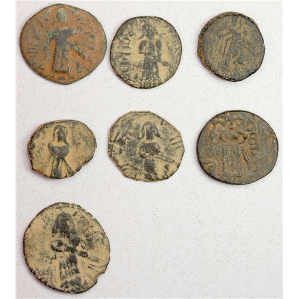 ARAB-BYZANTINE: LOT of 7 copper fulus